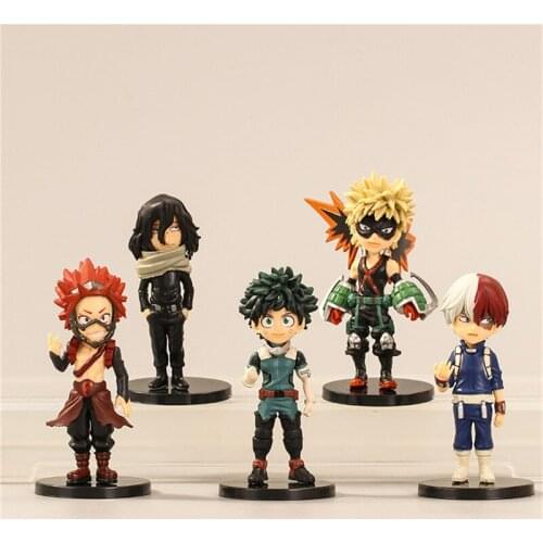 9pcs/Set My Hero Academia Mini Cute Ver. PVC Action Figure Boku no Hero Midoriya Bakugou Shoto Ochaco Gift Doll Model 8cm