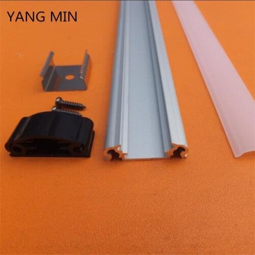 Free Shipping cost 2m/pcs 100m/lot High Quality aluminum profile slot with PC cover and accessories anodized silver