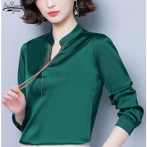 Blusas 2021 Fashion Plus Size Women T-shirt Casual Long Sleeve V-neck Elegant Women Tops New Party Solid Slim Lady Clothing 5109