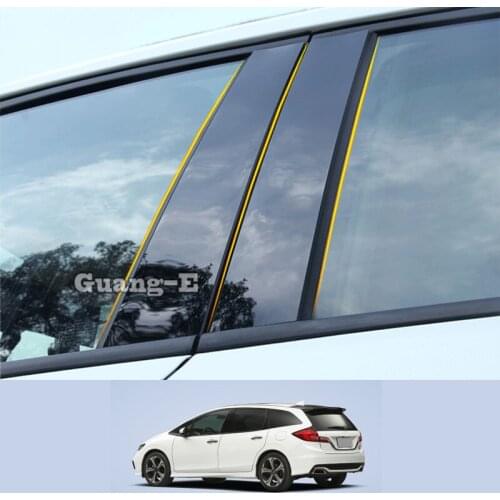 For Honda Jade 2013-2021 Car PC Material Pillar Post Cover Door Trim Window Piano Black Molding Sticker Plate