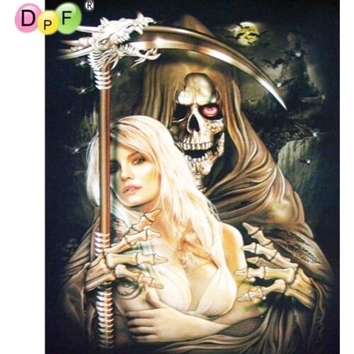 DPF DIY Gift Diamond Embroidery crafts Grim Reaper Woman 5D full Round Diamond Painting Magic Cube Cross Stitch Mosaic Decor