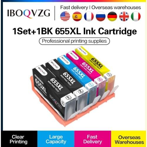 IBOQVZG Compatible For HP655 For hp 655 655XL Ink Cartridge For HP Deskjet 3525 4615 4625 5525 6520c Printer Full Ink With Chips