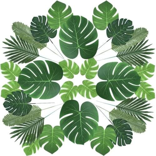 4pcs Artificial Tropical Turtle Leaf Home Table Decor Hawaiian Party Simulation Plant Wedding Decoration Birthday Home Decore