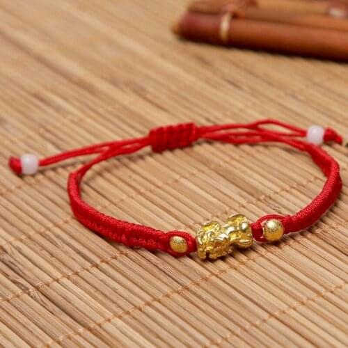 Creative 3d hard gold brave red rope bracelet woven bracelet original handicraft bracelet