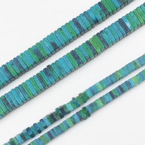 Natural Chrysocolla Square beads 15inch per strand , For DIY Jewelry making ! Mixed wholesale for all items