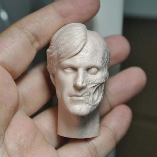 Blank Hot 1/6 Scale Two-Face Rotface Harvey Dent Head Sculpt Unpainted B Style Fit 12" Figure