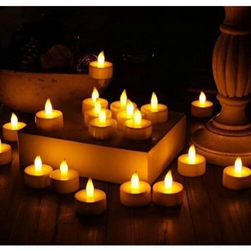 Set of 6pc/12pcs Rechargeable Flickering Flameless TeaLight Led Candle lamp electric waxless Wedding Church Home Bar Decor-Amber