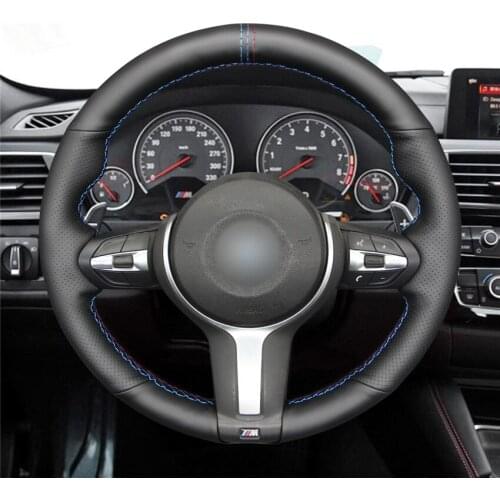 DIY Anti-Slip Wear-Resistant Steering Wheel Cover For BMW F30 F31 F34 M235i M240i F10 F11 F07 F12 F13 Car Interior Decoration
