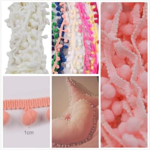Pompom Trim Lace Ribbon for Craft DIY Wedding Decoration Sewing on Cloth Accessory 10cm Diy Handmade Patchwork Polyester 5yard