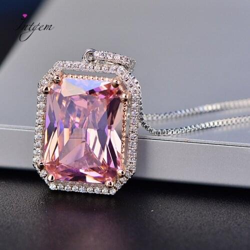 New Arrival 925 Silver Charms Pink Pendants Necklaces For Women Ladies Necklace Jewelry Anniversary Christmas Romantic Gifts