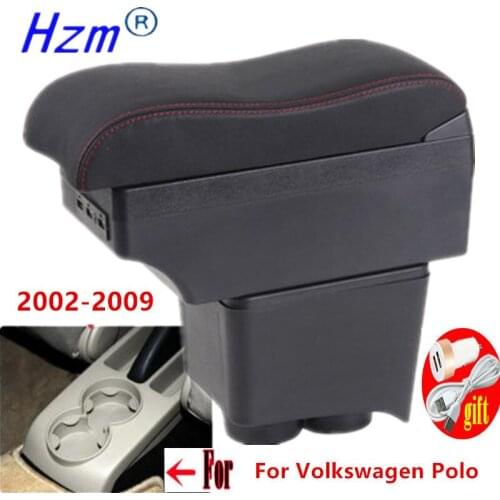 For Volkswagen Polo Armrest For VW Polo 9N 3 Car Armrest box 2002-2009 Retrofit parts Storage box car Interior accessories USB