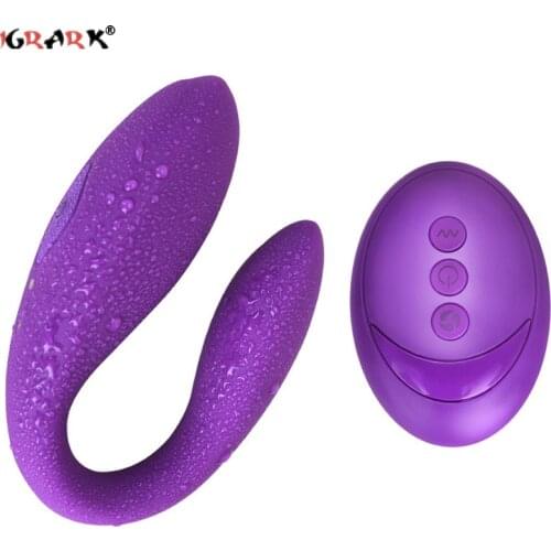 Strap-on Remote Control G Spot U Medical Silicone Couples Vibrator Clitoral Stimulator Flirt Sex Toys for Women USB Charging 18