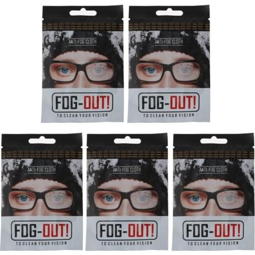 5Pcs Reusable Anti-Fog Wipes Glasses Pre-moistened Antifog Lens Cloth Defogger Q1QA