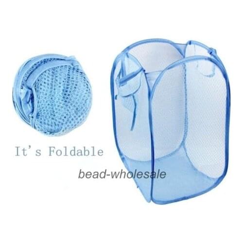 Foldable Light Laundry Basket Travel Mesh Dirty Clothes Washing Bag Multi-color