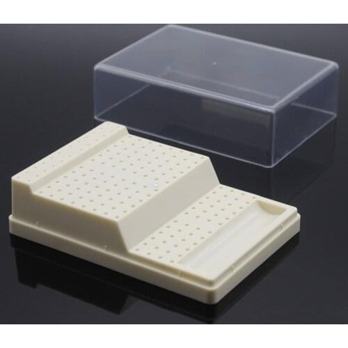 Dentist Supplies Plastic Holders RA/FG Bur Block Station With Lid 168 Burs Hole For Dental Product