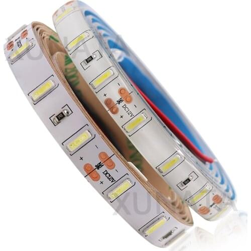 5M LED Strip DC12V SMD7020 Flexible LED Tape 60/90Leds Stripe Waterproof Ribbon String Cold White for Holiday Home Decoration