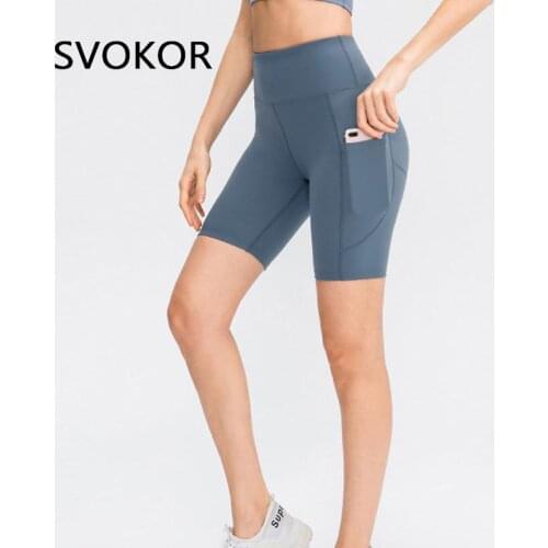 SVOKOR Plus Size High Waist Workout Shorts Women Fitness Push Up Shorts with Pockets Gym Clothing Female Athletic Bottoms 2XL