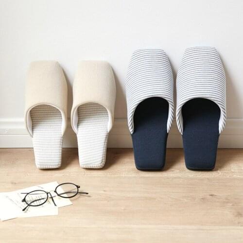 Women slippers men winter shoes warn knitting stripe soft bottom slippers winter indoor home couple new style hot sales