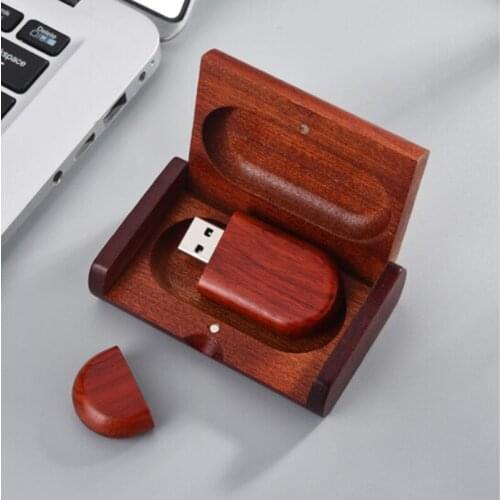 Red wooden oval USB flash pendrive 4GB 8GB 16GB 32GB 64GB memory stick USB2.0 with box custom LOGO