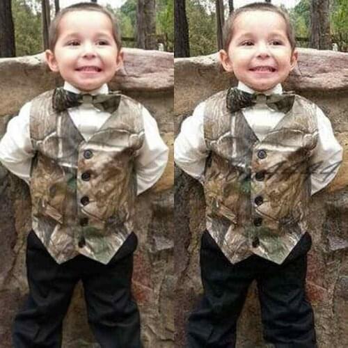 Green Boy Tuxedos For Wedding Slim Notched Lapel One Button Ring Bearer Suits childrens party suit(Jacket+Pants+Vest+B