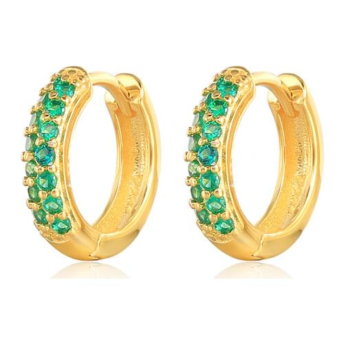 CANNER Pendientes Plata 925 Earrings 2021 Trend Ins Emerald Hoop Earrings Piercing Gold Woman Jewelry Bijoux Femme Серьги