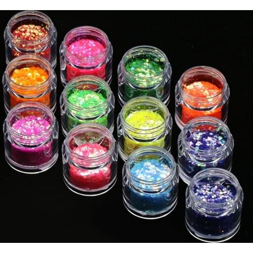 1Pc Nail Art Chunky Holographic Glitter Sequins Galaxy Colors Glitter Flakes For Manicure Polish Decoration Nail Glitter Powder