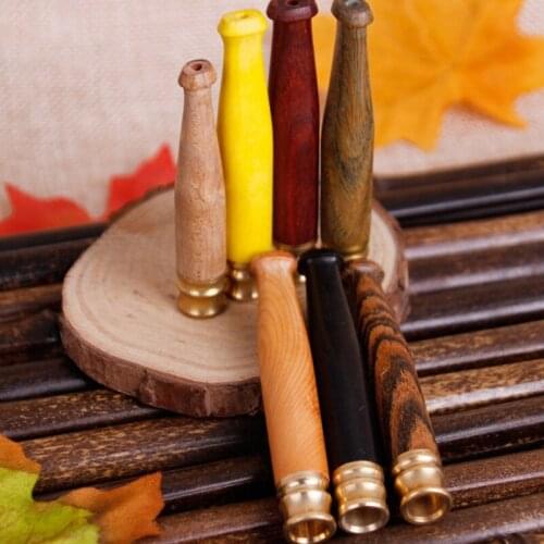 1 Pcs Small Wood Solid Wood Pipes Cigarette Holder Mouthpiece Tobacco Pipe Filter Smoking Pipe Creative Gifts Smoke Smoking Set
