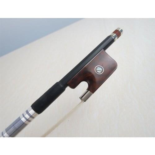 1pcs strong black Carbon fiber viola bow,white bow hair,snakewood frog #211