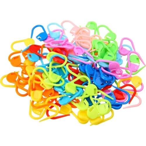 120PCS Colorful Crochet Stitch Markers Plastic Knitting Crochet Locking Stitch Needle Clip Hook Markers Holder Tools