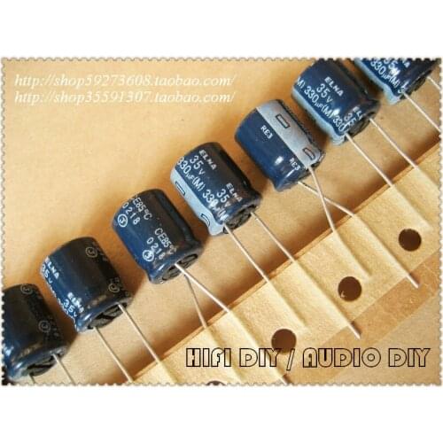 2020 hot sale 30PCS/50pcs ELNA blue robe RE3 330uF/35V electrolytic capacitors (with the origl box packaging) free shipping