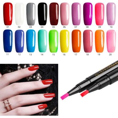 2020 Portable Nail Gel Varnish Pencil One Step Gel Nails Pen UV Lacquer Polish 8ml 20 Colors