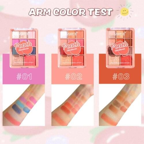 3 In 1 Pigmented Eyeshadow Palette Matte Shimmer Highlight Blush Eye Shadow Powder Waterproof Face Makeup Cosmetics Multipurpose