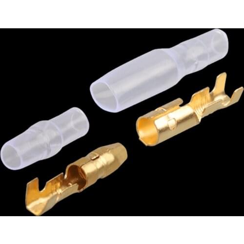 4.0 bullet terminal car electrical wire connector diameter 4mm pin set 50sets=200pcs Female + Male + Case Cold press terminal