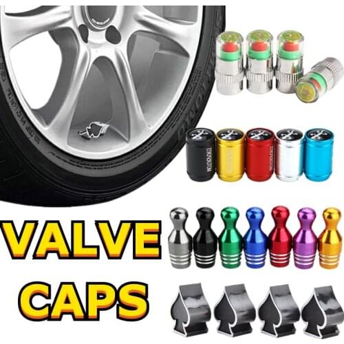 4PCS Aluminum Car Universal Tire Valve Caps Bullet Grenade Design Auto Truck Air Port Cover Tire Rim Valve Wheel Stem Caps