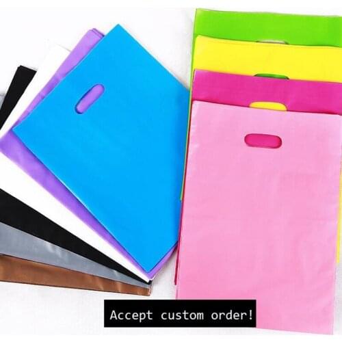 40x50cm/20x26cm Personalized logo plastic bag printing logo for shopping bag plastic shopping bag with handle 12c thick