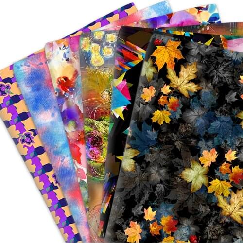 50*145cm Rainbow Gradient Polyester Or Pure 100% Cotton/Knit Fabric For Quilt Tissue Kids Home Textile Sewing Doll Dress Curtain