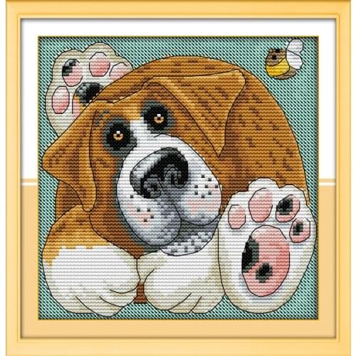 Bigfoot dog cross stitch kit cartoon 11ct count canvas stitches embroidery DIY handmade needlework plus