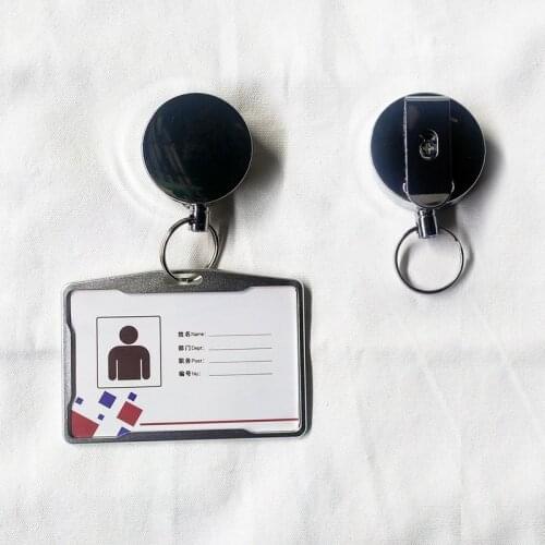 Women Metal Keychain Badge Card ID Case with Retractable Badge Clips Student Card Holder Pass Cover