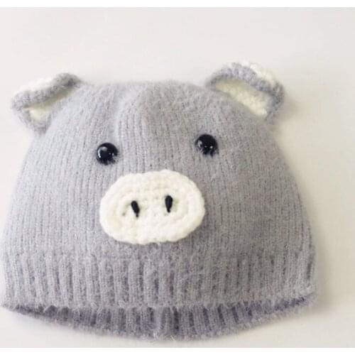 Baby hat Baby autumn and winter windproof warm hat Baby thick warm cartoon hat Baby faux velvet wool hat