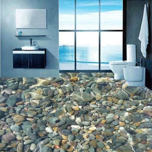 Photo Wallpaper 3D Realistic Underwater Cobblestone Floor Tiles Murals Bathroom Living Room Self Adhesive Waterproof Vinyl Mural