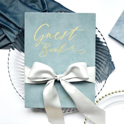 Guest Book Rustic Wedding Signs Favors Munion Decoration Bridal Baby Shower Album Idea Name Check Gold Foil Velvet PU Cover