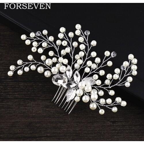 Crystal Pearl Hair Combs Women Hair Accessories Bride Bridesmaid Wedding Hair Combs Hairwear Bride Headdress Hair Ornaments