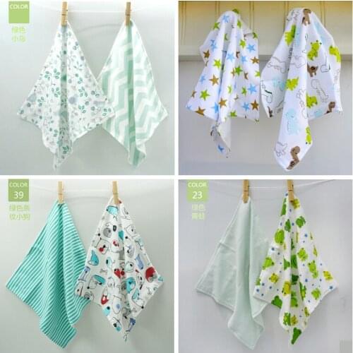 H03 free shipping Baby small square newborn baby feeding towel Cute animals two pieces of cotton cloth gauze small square
