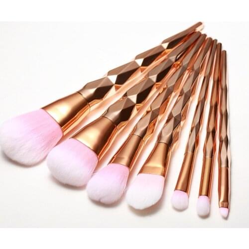 Makeup brush 2018 new arrival plastic blending brush Synthetic Hair brush set gold Wool Fiber eyebrow brush eyeshadow brush set