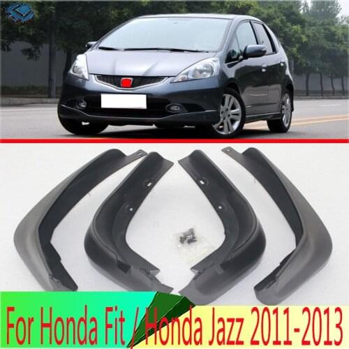 Set Molded Mud Flaps For Honda Fit / Honda Jazz 2011 2012 2013 Hatch Mudflaps Splash Guards Front Rear Mud Flap Mudguards Fender