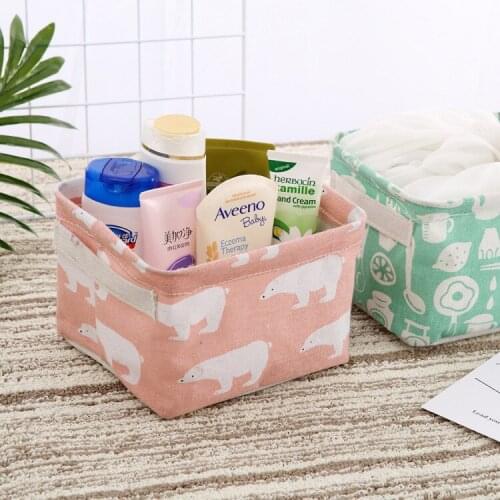 Cotton And Bast Basket Sundry Toys Storage Bathroom Furniture Desktop Cosmetics Box Basket