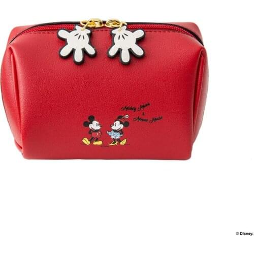 Disney Mickey mouse cosmetic bag lady women cartoon PU coin card package bag mini storage hand PU