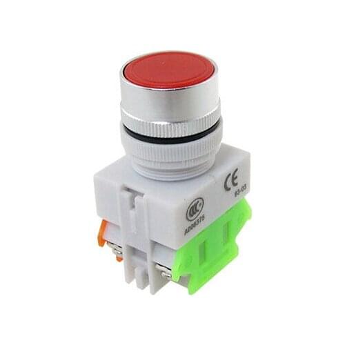 Red Signal Ignition Momentary Push Button Switch 22mm 1 N/O 1 N/C 10A 600V AC