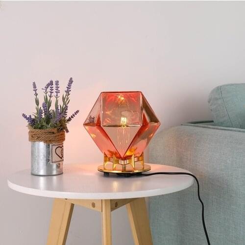 Postmodern glass small table lamp Nordic designer model room bar living room bedroom decorative led light table lamp desk E14