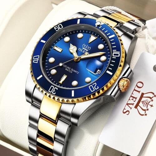 Fashion Mens Watch New Luxury Gold Business Man Watch Stainless Steel Quartz Waterproof Relogio Masculino Water Ghost Top Brand